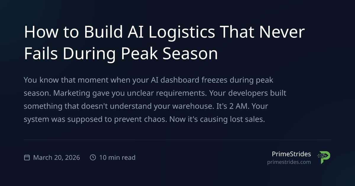 Dependable AI Logistics Avoid Peak Season Failure | PrimeStrides